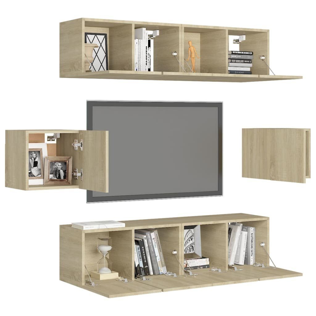 vidaXL TV-Schrank 6-tlg. TV-Schrank-Set Sonoma-Eiche Eiche Sonoma (1-St) Holzwerkstoff