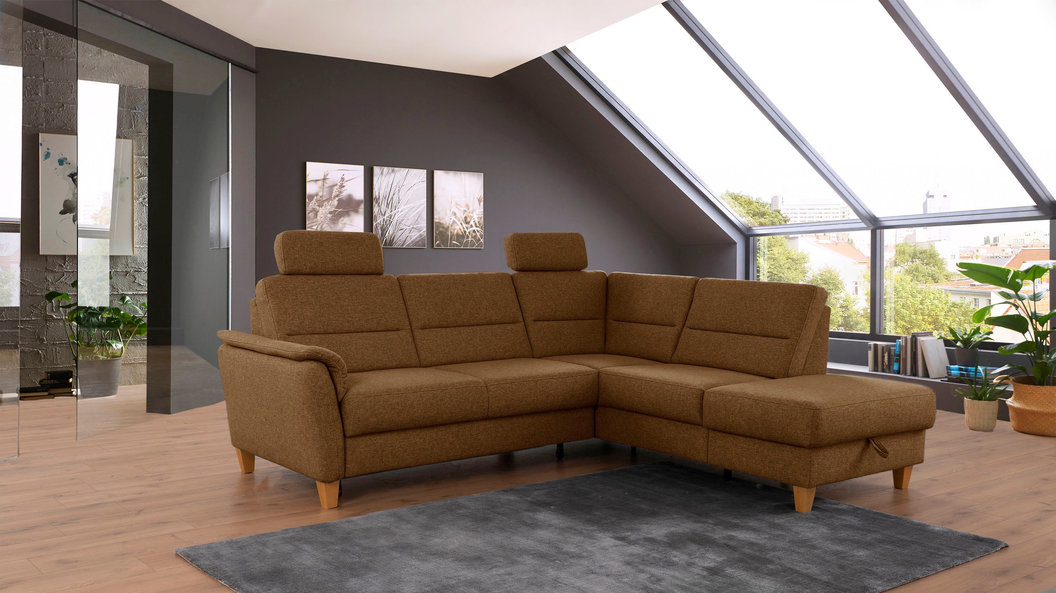 Home affaire Ecksofa Palmera L-Form, Federkern, günstig online kaufen