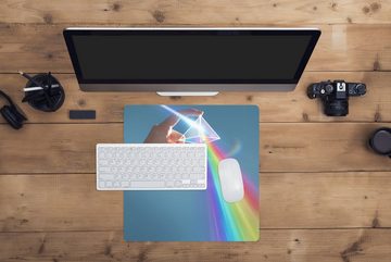 MuchoWow Gaming Mauspad Regenbogen erscheint durch Prisma (1-St), Mousepad mit Rutschfester Unterseite, Gaming, 40x40 cm, XXL, Großes