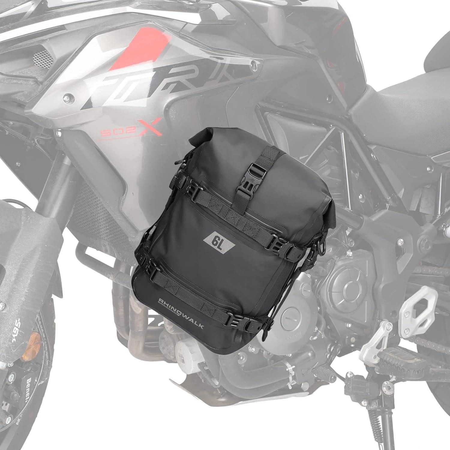 Roller-Gepäckträger Motorrad Sturzbügeltasche Wasserdicht 6L Schwarz Motorradrahmen