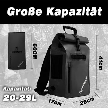 HITWAY Fahrradtasche, Wasserdichtes, 30L Gepäckträgertasche mit Reflektoren und Tragegriff