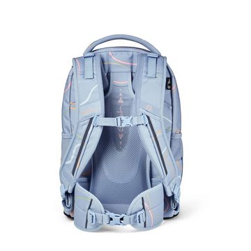 Satch Schulranzen Schulrucksack-Set PACK Vivid Blue 3-teilig (3-teilig), Laptop-Fach, Your-Size-System, höhenverstellbar