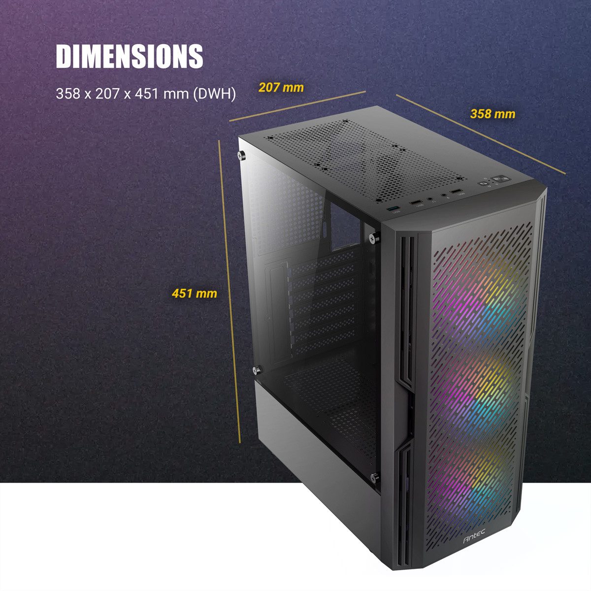Antec PC-Gehäuse AX20 PC Gehäuse Midi Tower Gaming Black ATX