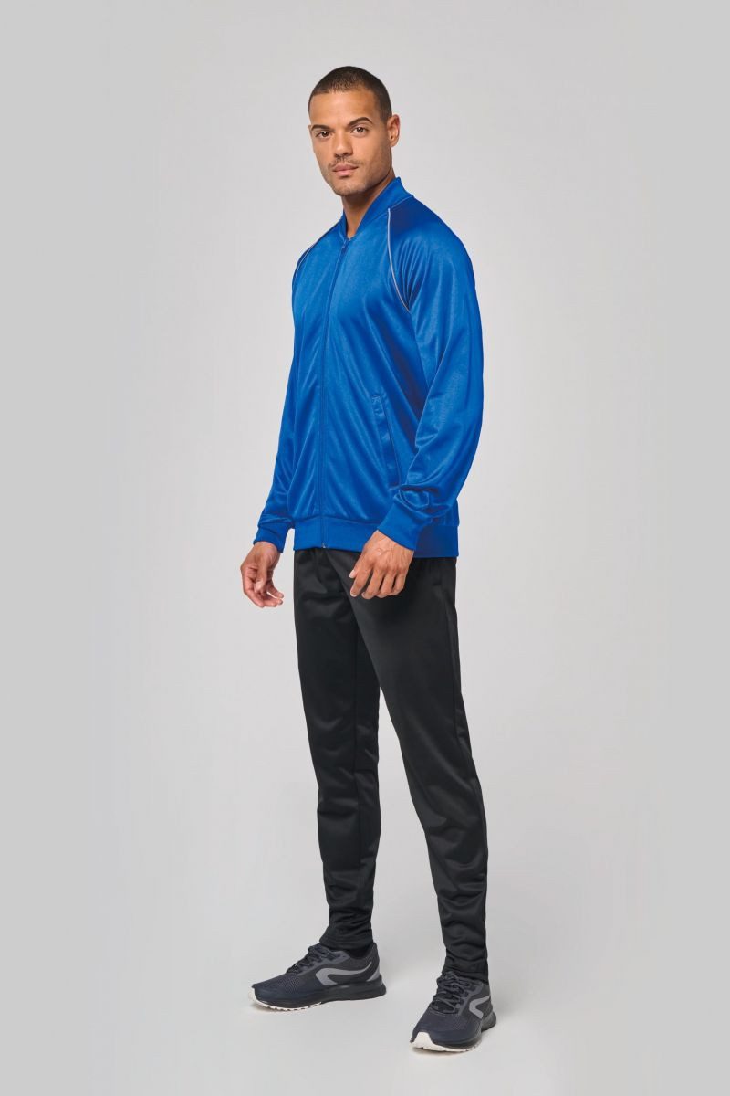 Proact Trainingsshirt Unisex-Trainingsjacke mit Reißverschluss und Paspel