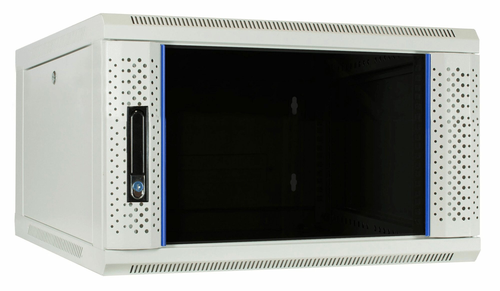 DSIT Wandgehäuse 6 HE Serverschrank, Wandgehäuse mit Glastür, Weiß, (BxTxH) 600 x 600 x