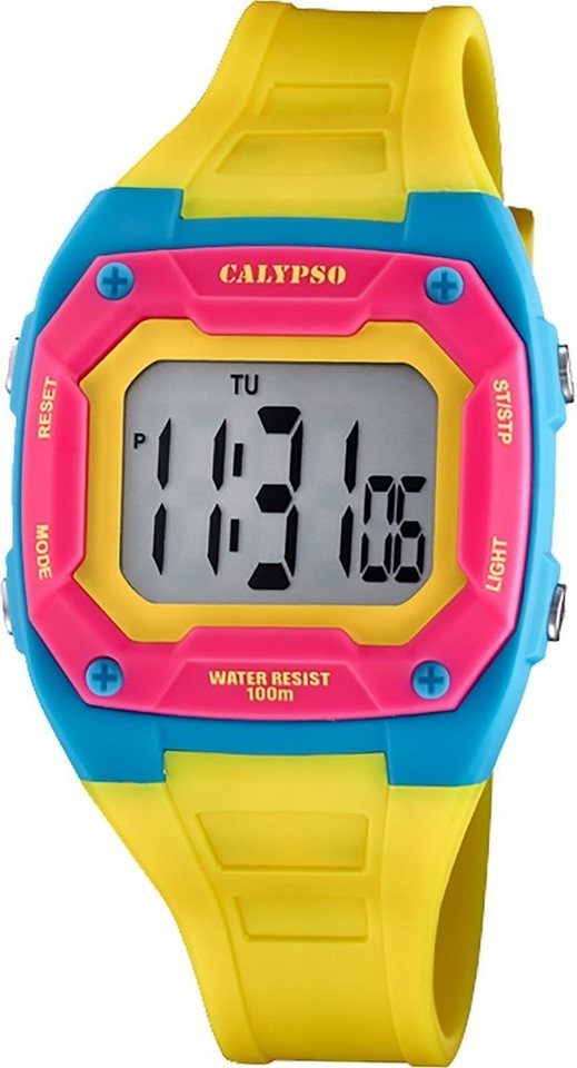 CALYPSO WATCHES Digitaluhr Calypso Kinder Jugend Uhr Digital K5813/2,  Kinder, Jugenduhr eckig, mittel (ca. 39mm), Kunststoffarmband, Fashion