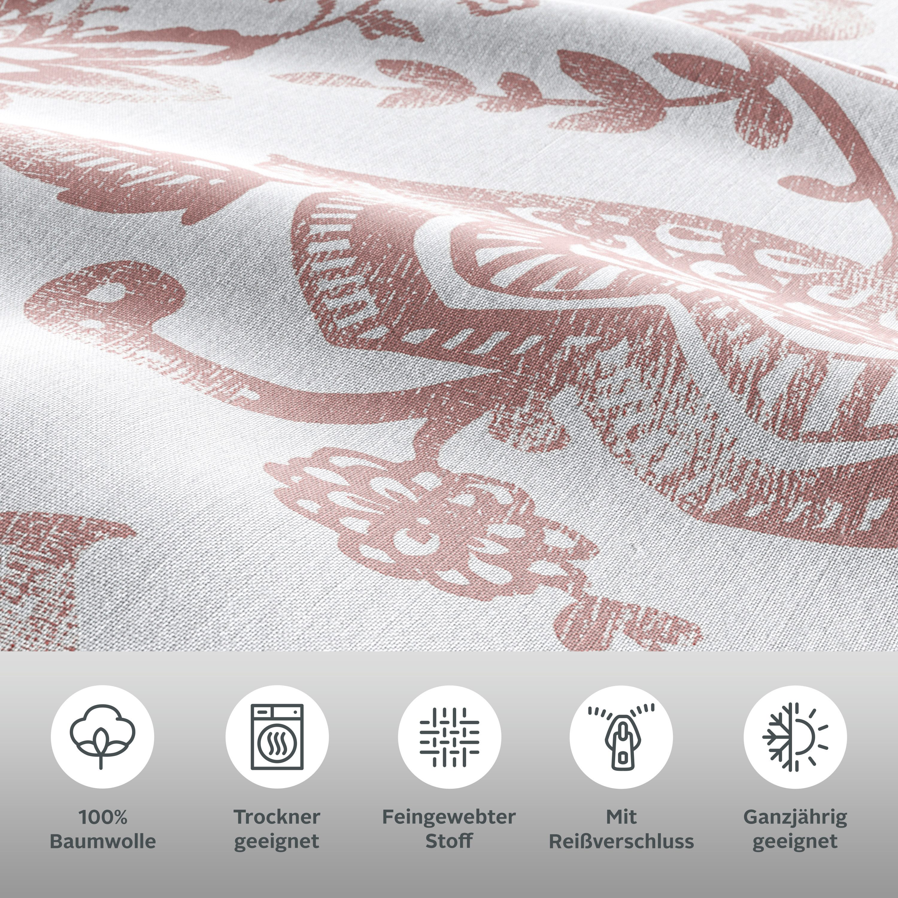 OTTO home Bettwäsche Nordby, Renforcé, 2 teilig, Bettwäsche aus Baumwolle, skandinavisches Design, ab Größe 135x200 cm