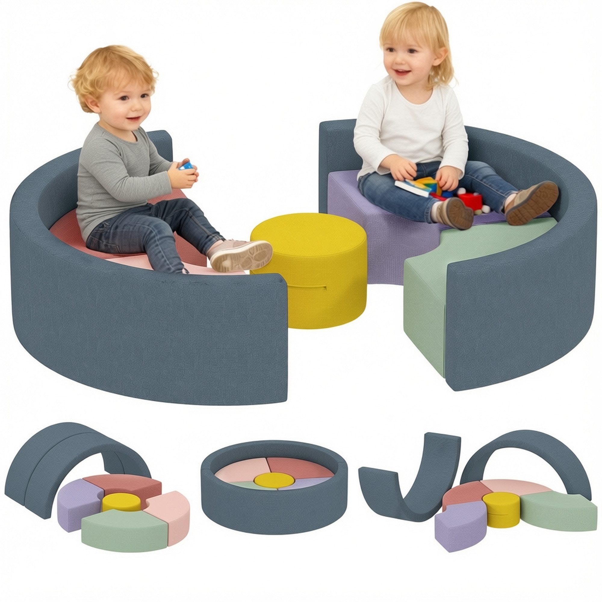 Kinder Softbausteine Riesenbausteine mit Cord-Optik Bauklötze Spielbausteine