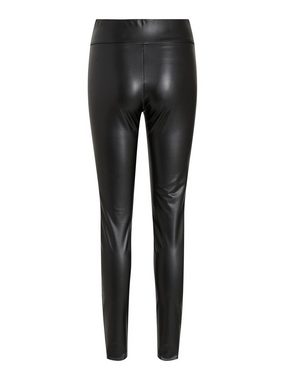 Vila Lederimitathose PU Kunstleder Leggings High Waist Stretch Hose Beschichtet VIBARB 4607 in Schwarz