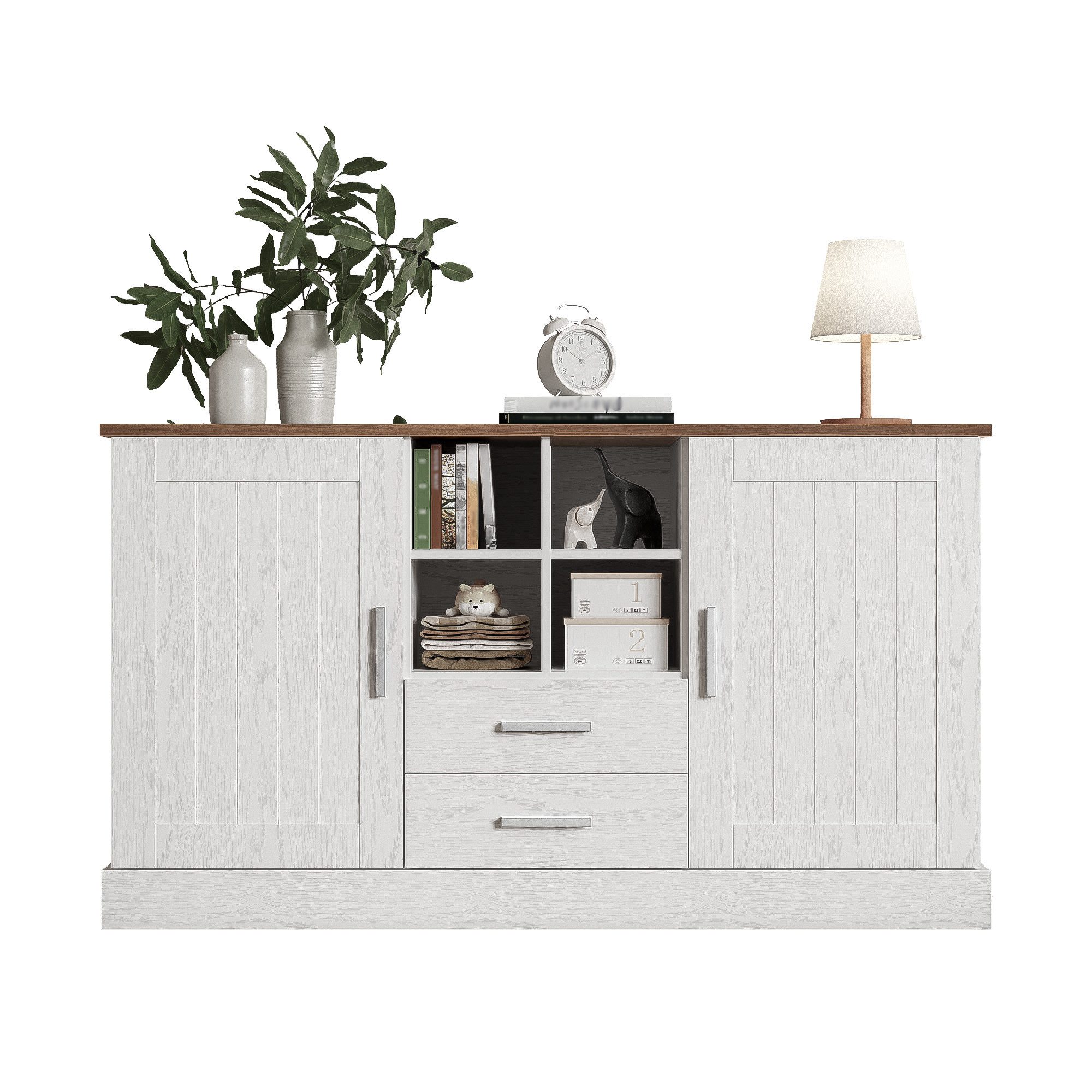Merax Sideboard Holzoptik (1 St), Kommode mit mit Türen & Schubladen, Breit: 140cm
