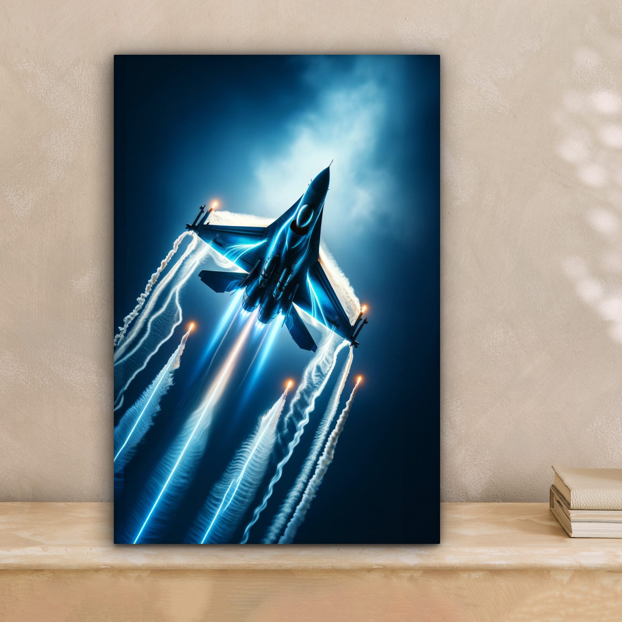 OneMillionCanvasses® Leinwandbild Düsenjäger - Blau - günstig online kaufen