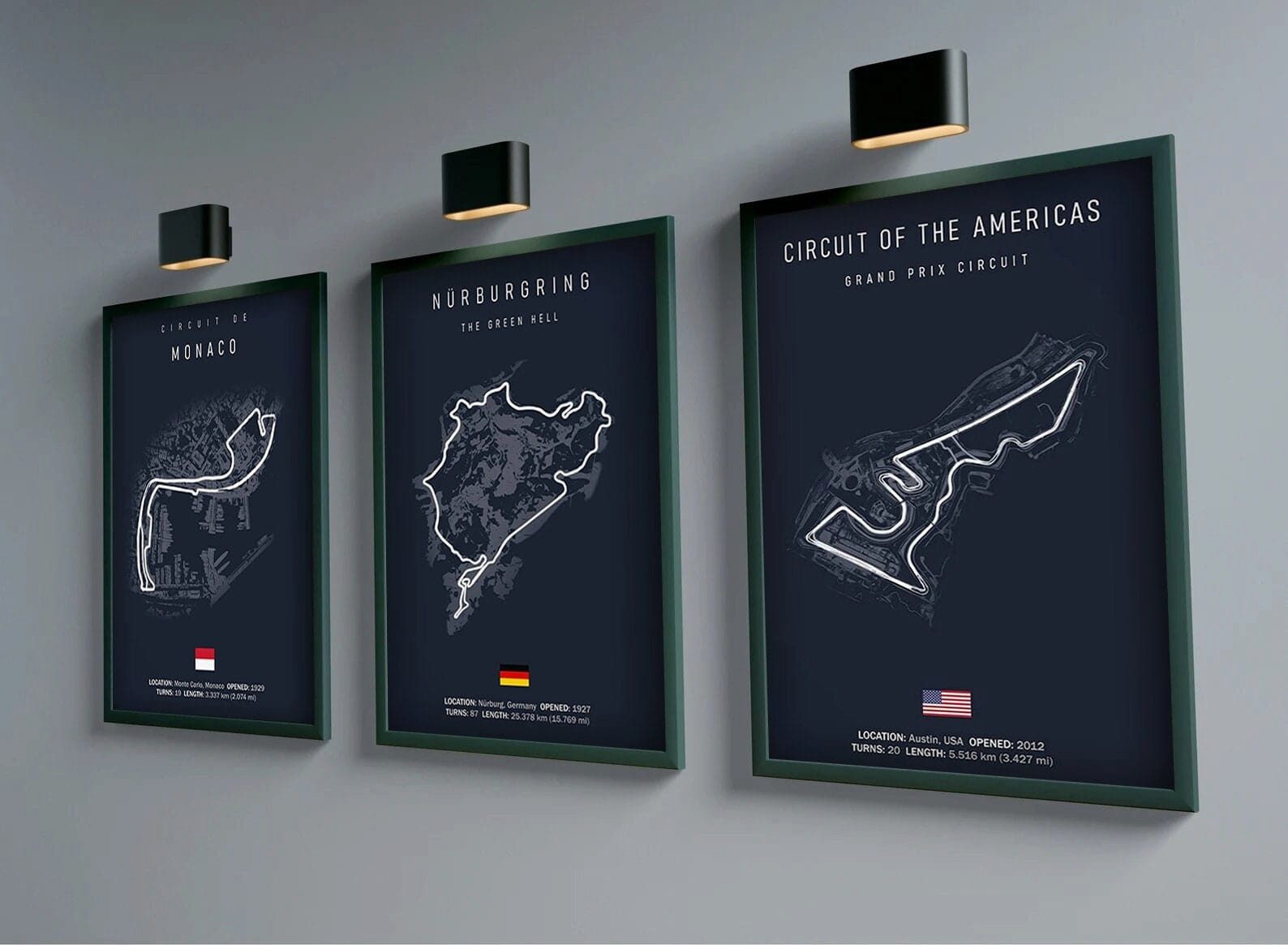 JUSTGOODMOOD Poster Formel 1 2026 Rennstrecken Großer Preis von Monaco Monza Spa Francorch, Red Bull Ring (1 St)