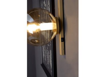 meineWunschleuchte LED Wandleuchte, Dimmfunktion, LED wechselbar, Warmweiß, innen, Bauhaus Lampe mit Schalter & Glas-kugel, Gold-en, Höhe 28cm