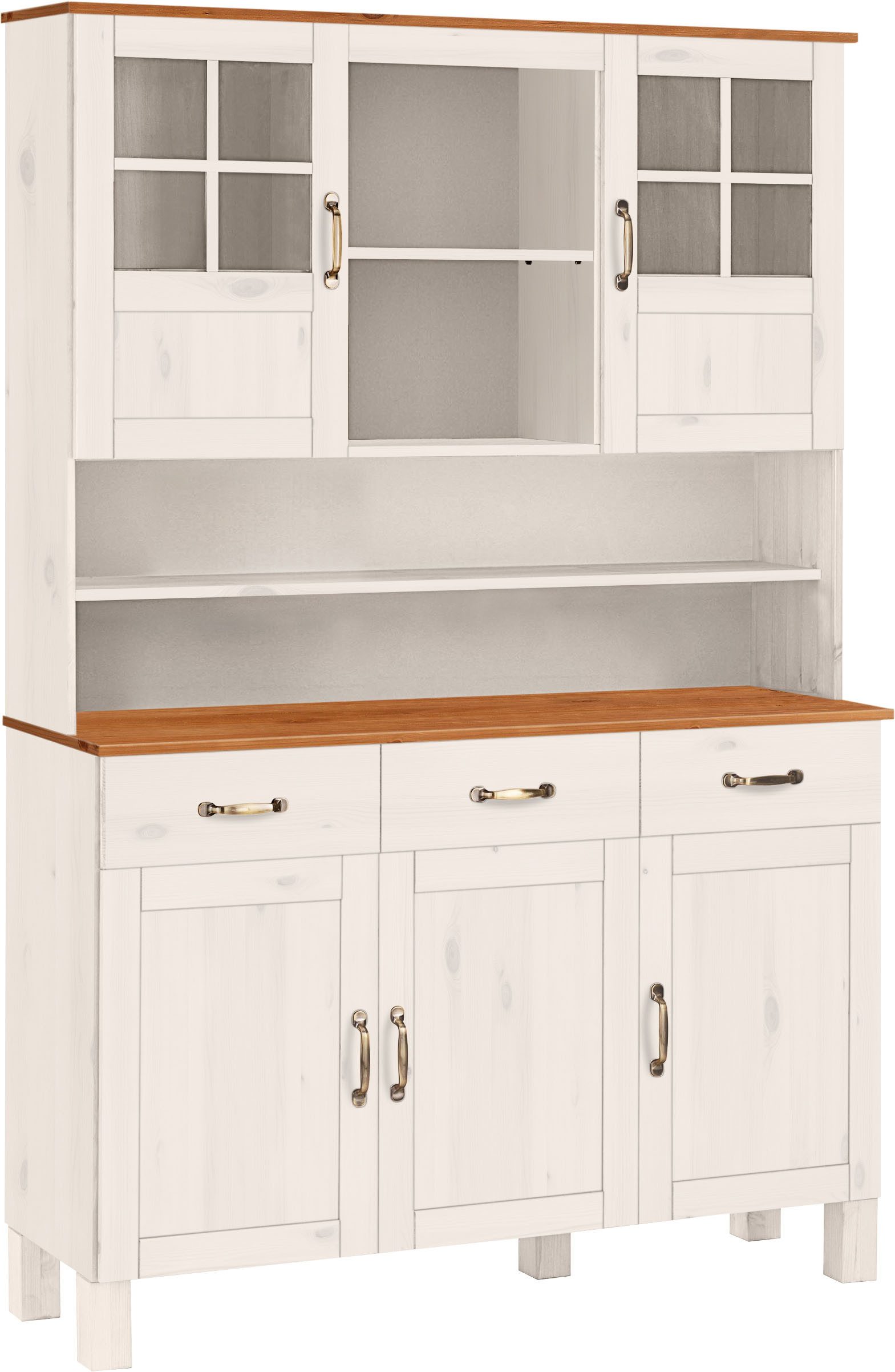 Home affaire Küchenbuffet Alby Breite 125 cm, 2 Glastüren, 2 Schubladen