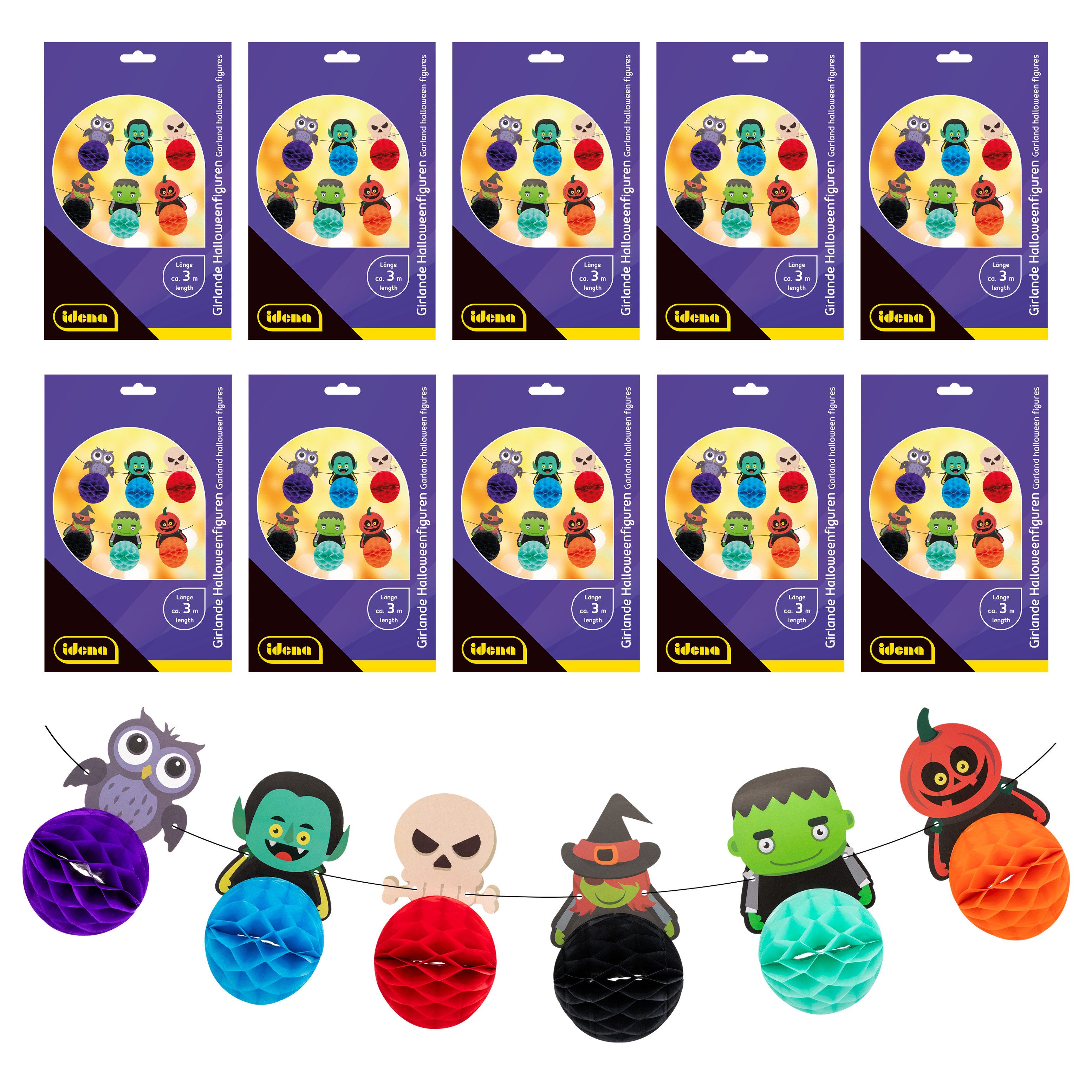 Idena Girlande Idena Bundle Girlanden Wabenball Figuren Halloween 20x300cm 10 Stück
