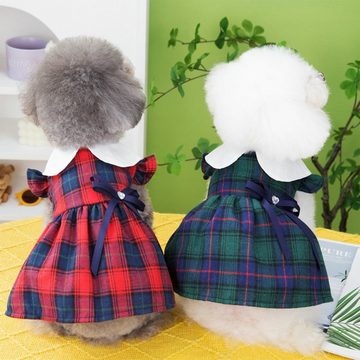 HUNKA Hundekleid Sommer-Hundekleidung, Hundekleider, Hundewesten, Haustierbekleidung, Rote Linien, Süße atmungsaktive Teddy Bichon Hundekleider