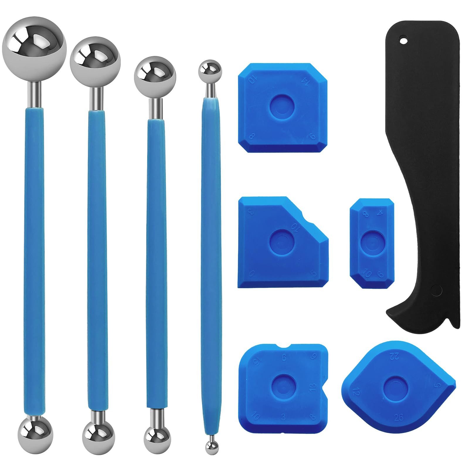 FOUORTUNATE-BEE Multitool 10teiliges FugenglätterSet mit Silikon Metallwerk günstig online kaufen