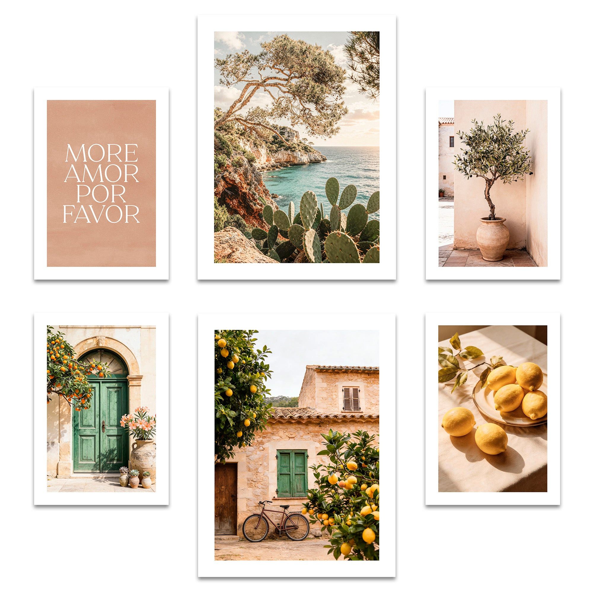 ARTFAVES Bilder-Collage Poster Set La Dulce Vida Española I mehrteilige Bilderwand I Wandbilde, (Wandbilder modern, 6 St)