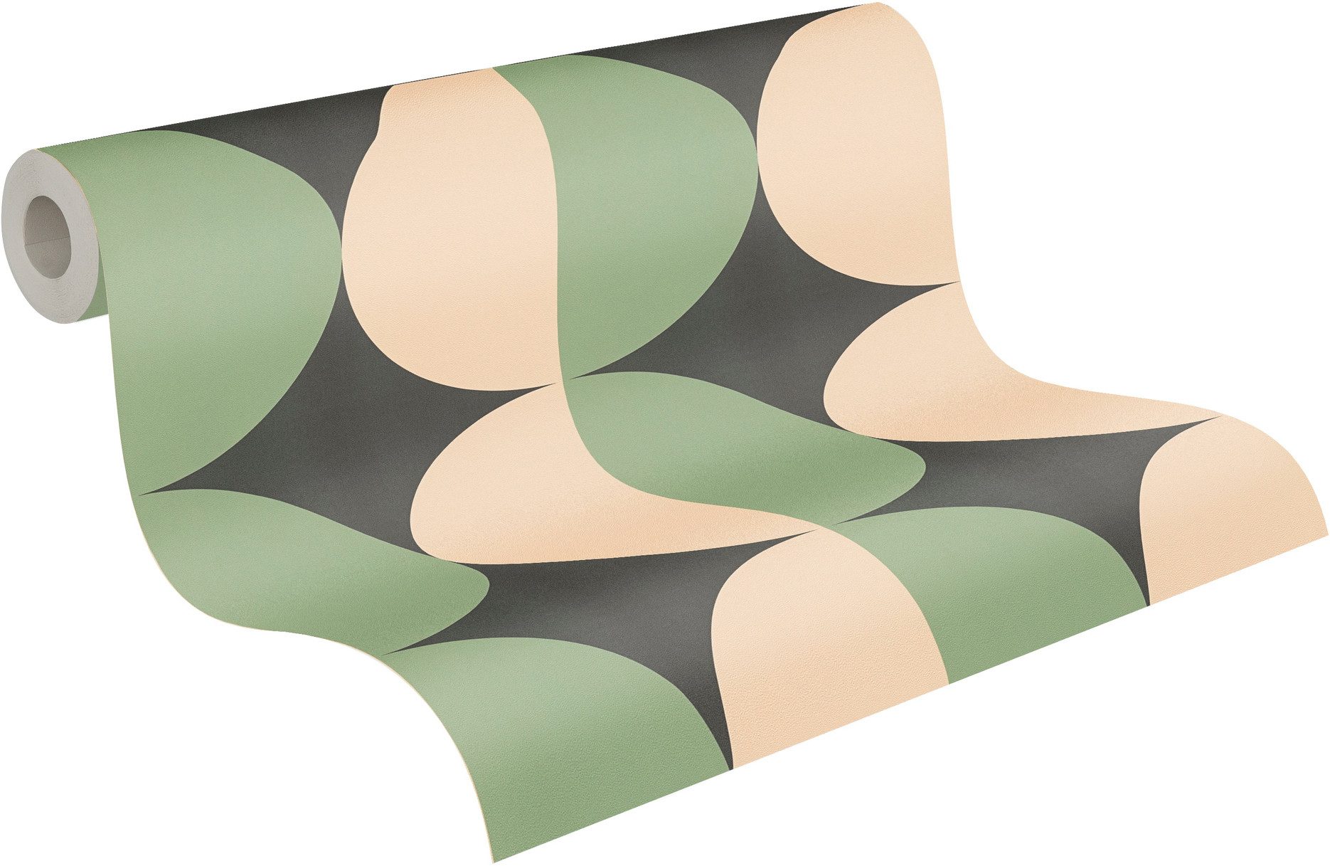 A.S. Création Vliestapete Retro Geo Kreise, leicht strukturiert, 3D-Optik, Vliestapete Retro geometrisch Kreise, versch. Farben
