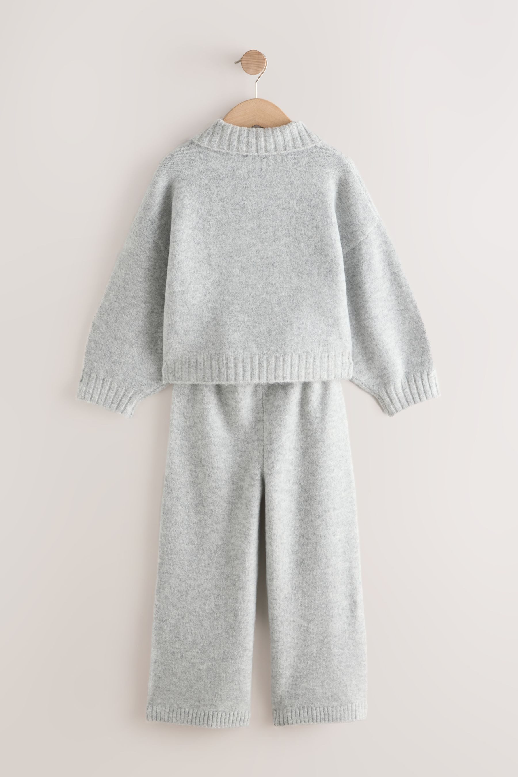 Next Langarmshirt & Hose Gestricktes Kapuzensweatshirt und Hose im Set (2-tlg)