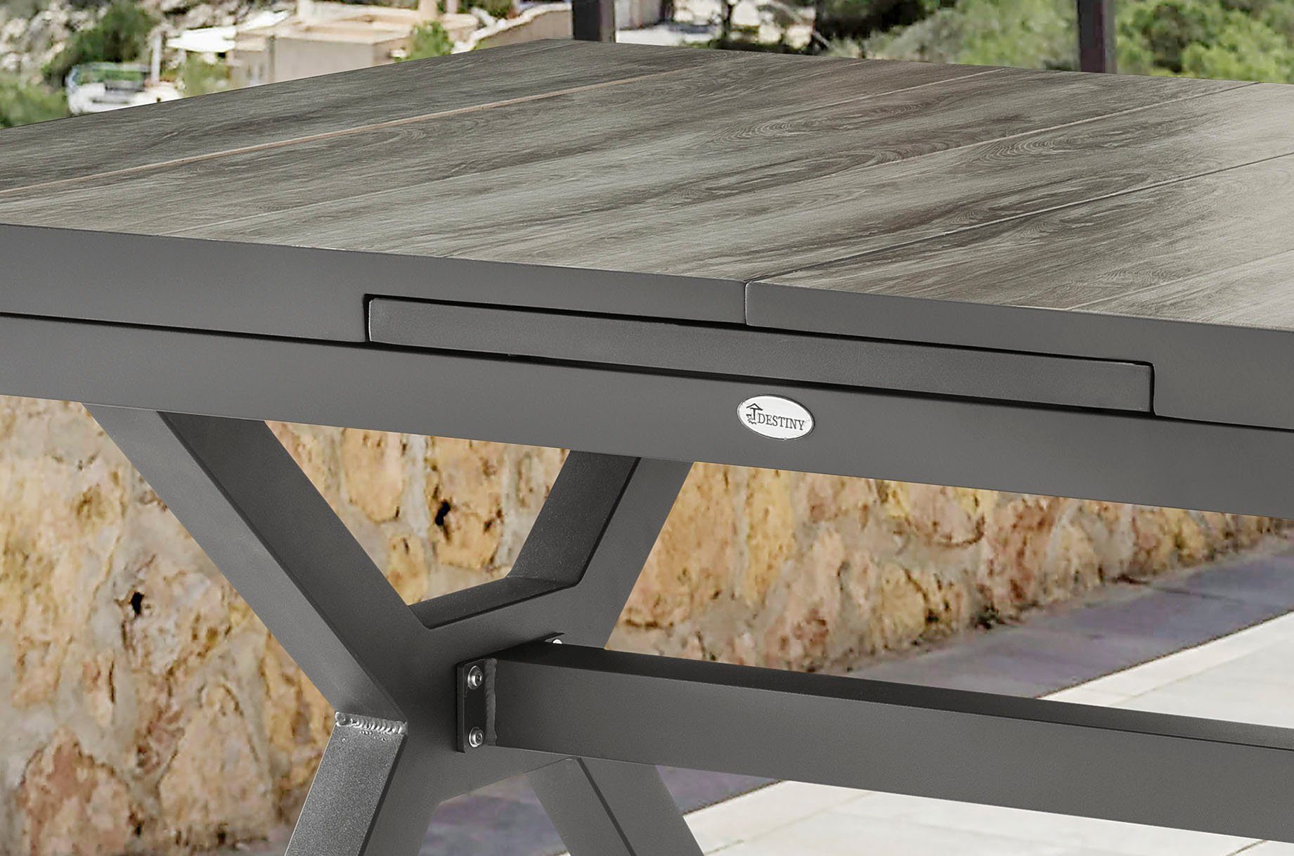 Destiny Esstisch GARDA, (160/ 210x75x100cm), Aluminium Keramik