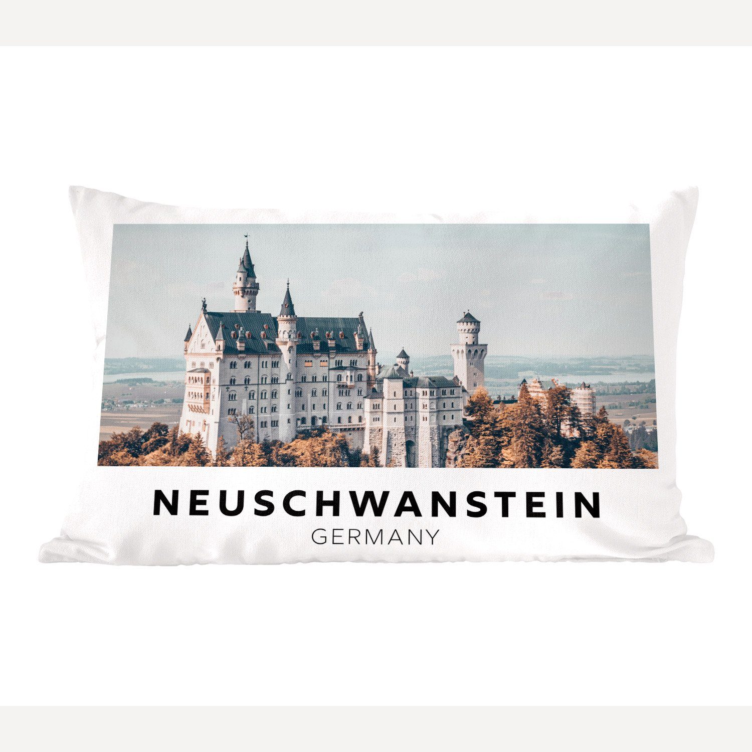 MuchoWow Dekokissen Deutschland - Schloss - Architektur, Wohzimmer Dekoration, Zierkissen, Dekokissen mit Füllung, Schlafzimmer