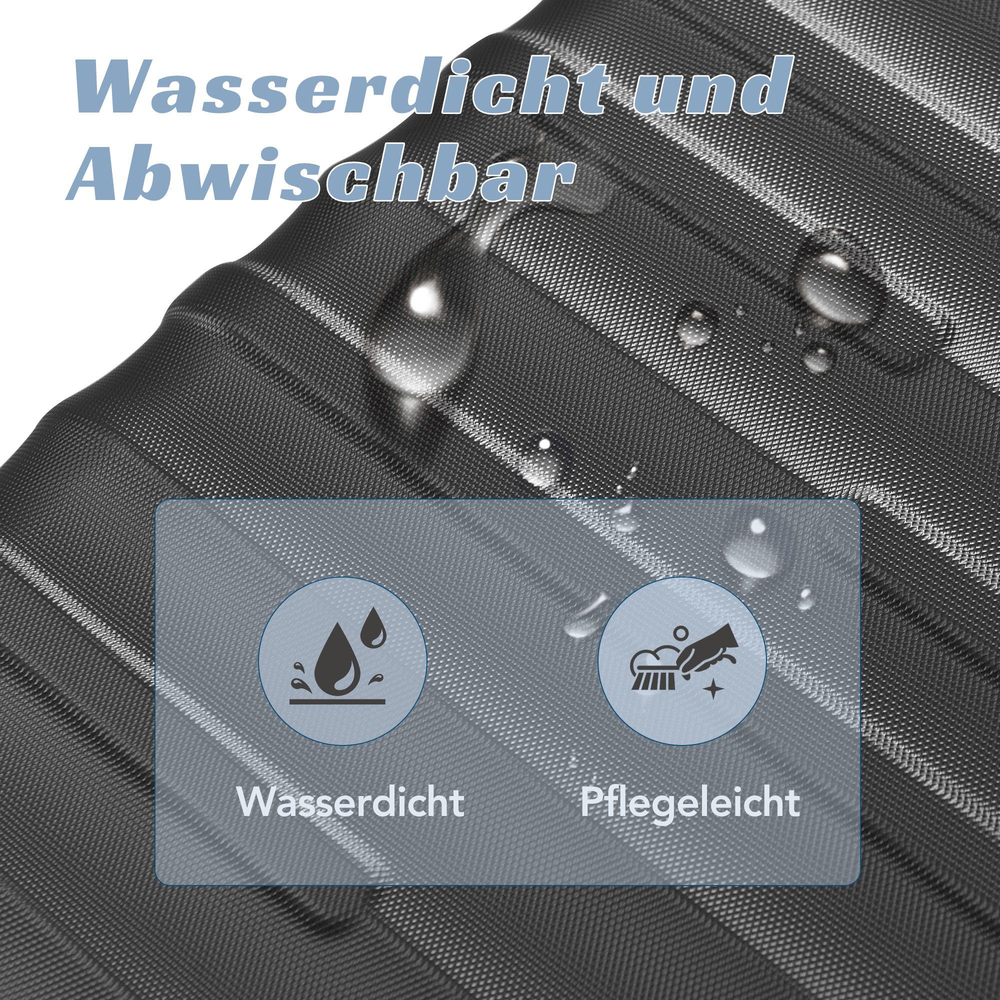 Merax Hartschalen-Trolley aus ABS mit TSA-Zahlenschloss und 4 Doppelrollen, Reisekoffer, Trolleyset, Hartschalenkoffer, 3 Teilig Kofferset