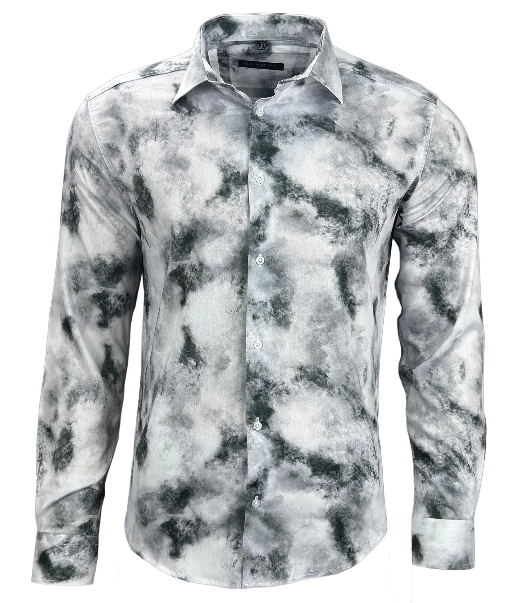 Baxboy Langarmhemd Baxboy Herren Hemd Freizeitshemd Langarm Blumen Casual S günstig online kaufen