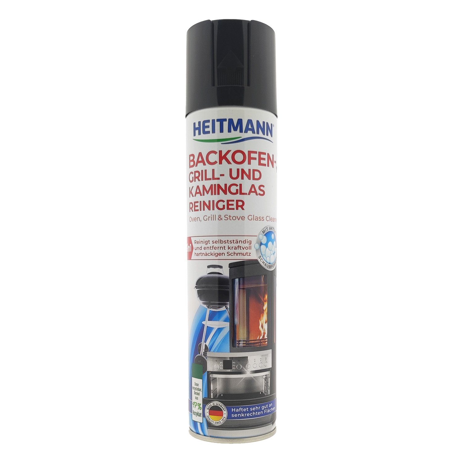 HEITMANN HTM Backofen-Grill-Kaminglas-Reiniger 400ml Backofenreiniger (Flasche, [1-St. Backofen-Grill-Kaminglas-Reiniger Backofenreiniger Grillreiniger Kaminglasreiniger Krafreiniger)