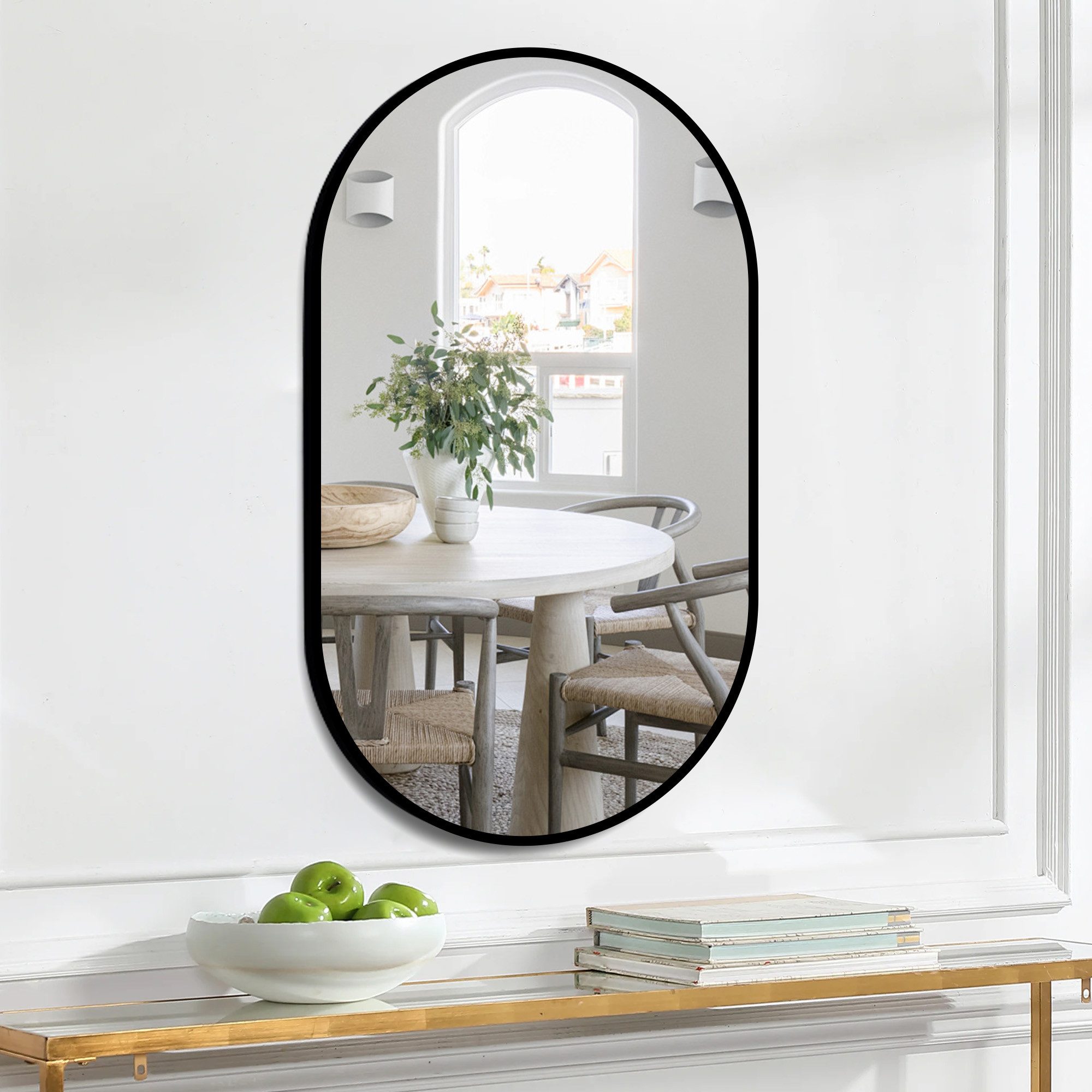 OKWISH Spiegel Smart Mirror for Modern Home Decor (Badspiegel– flexibel aufhängbar Silber, 1-St., 80 × 50cm)