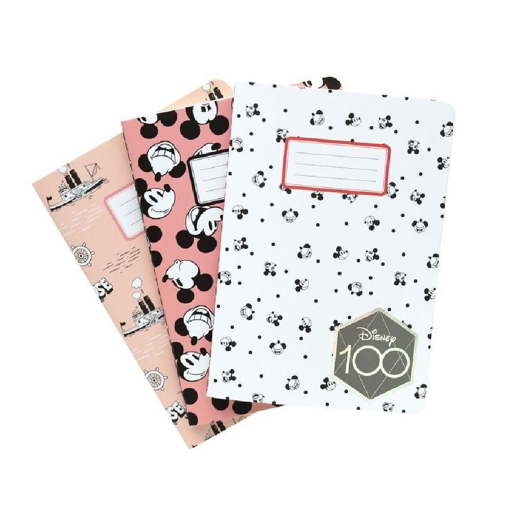 Grupo Erik Notizblock Disney Mickey 100 Anniversary pack 3 A6 Notizbuch