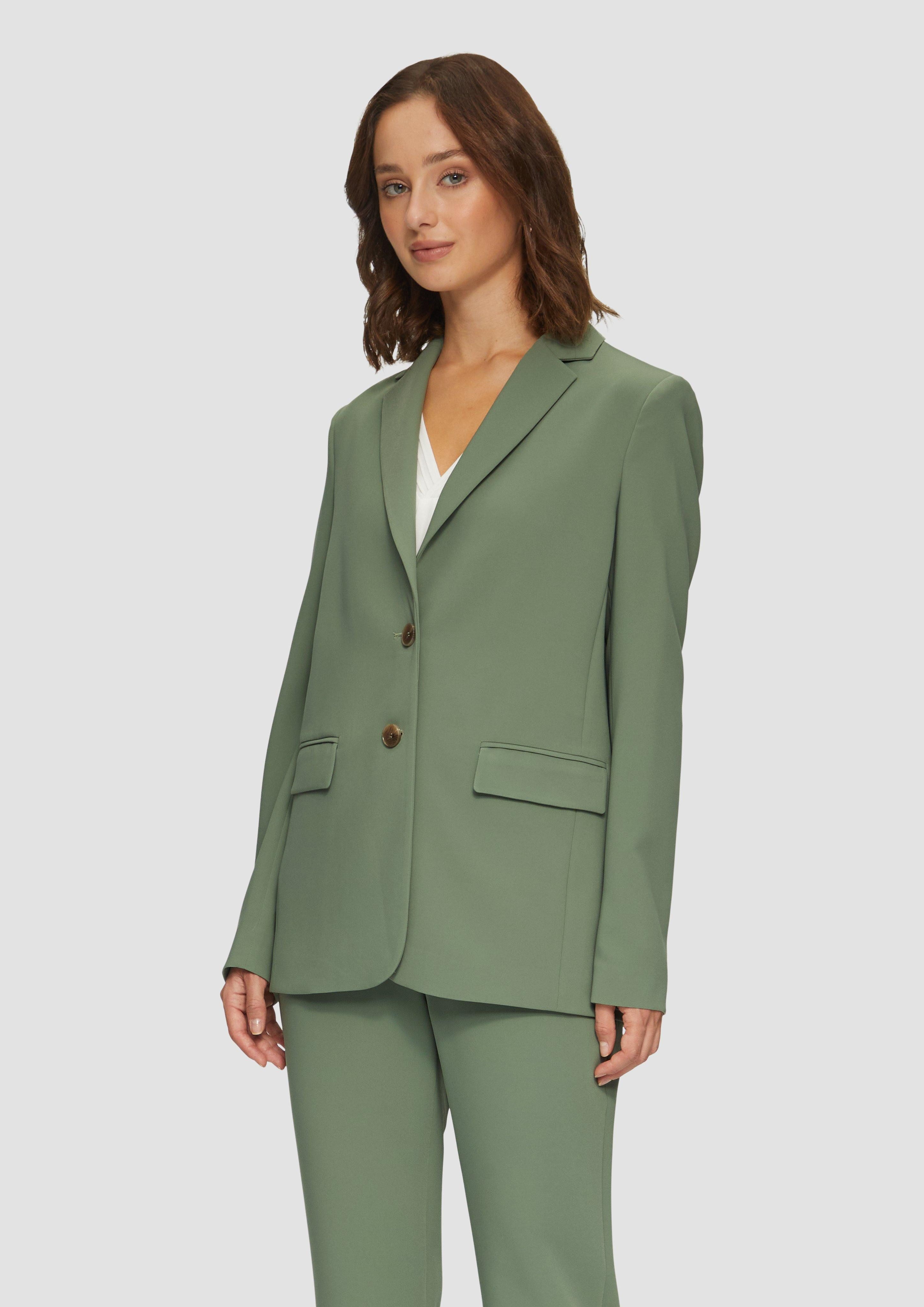 Jackenblazer Longblazer aus Twill mit Reverskragen