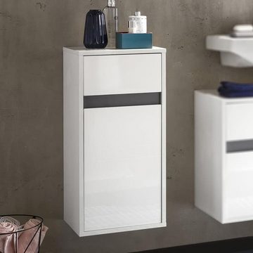 trendteam Badezimmerspiegelschrank Wandschrank mit Schublade Sol Weiß (1-St)