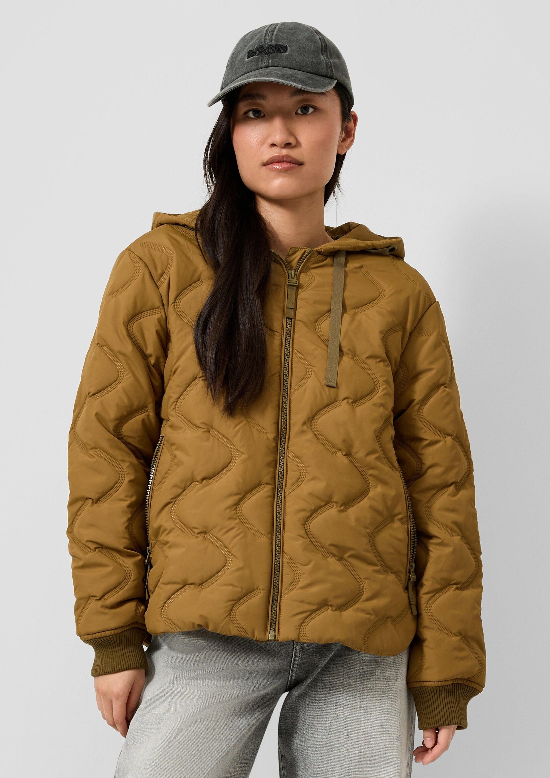 QS Funktionsjacke Outdoor-Jacke Wattierte Jacke mit geprägtem Muster