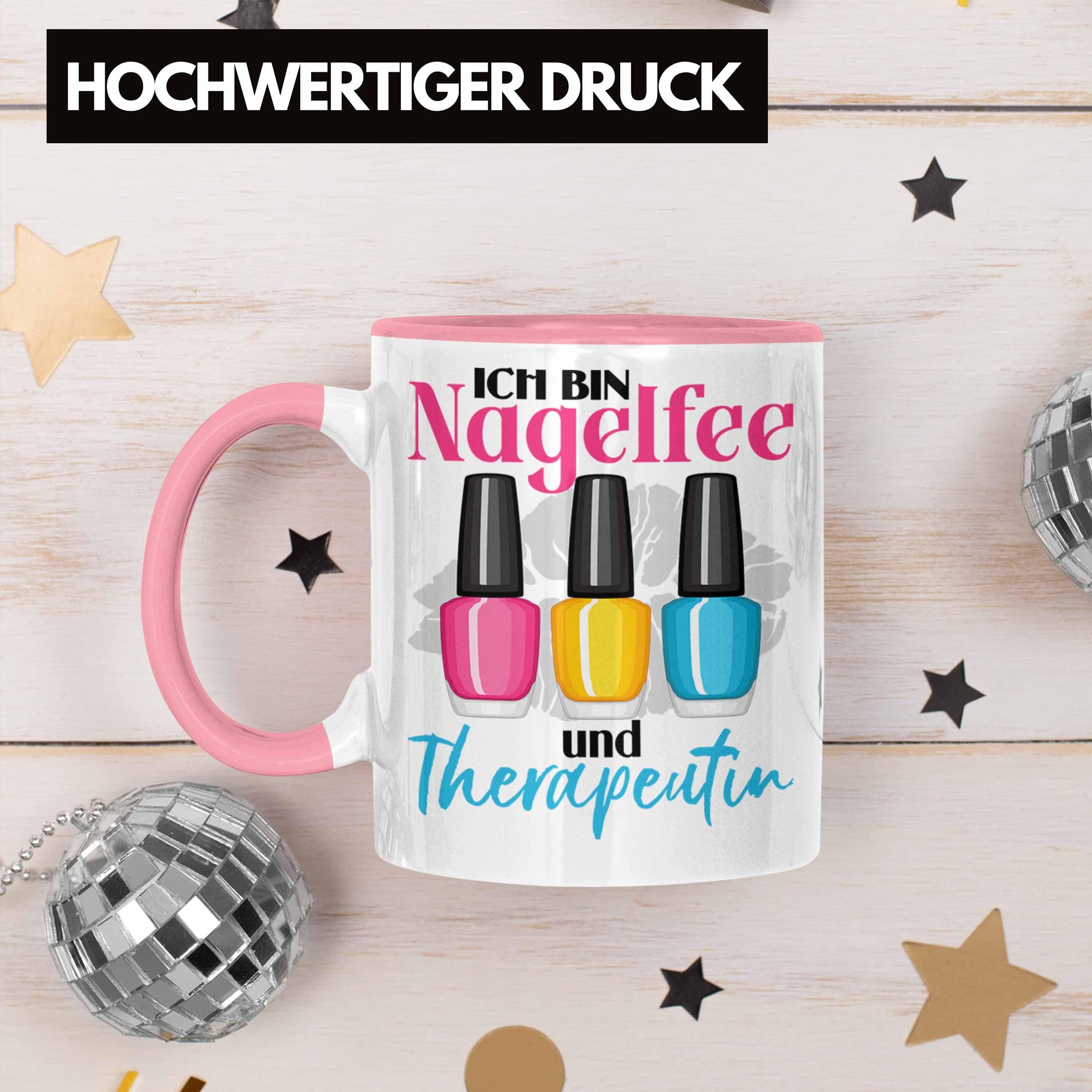 Tasse Nageldesignerin Nagel Therapeutin Trendation Nagelfee Kosmetik Tasse und Geschenk Rosa