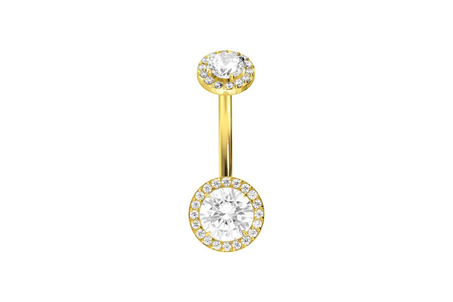 PIERCINGLINE Bauchnabelpiercing Titan Bananabell mit Innengewinde 2 KRISTAL günstig online kaufen
