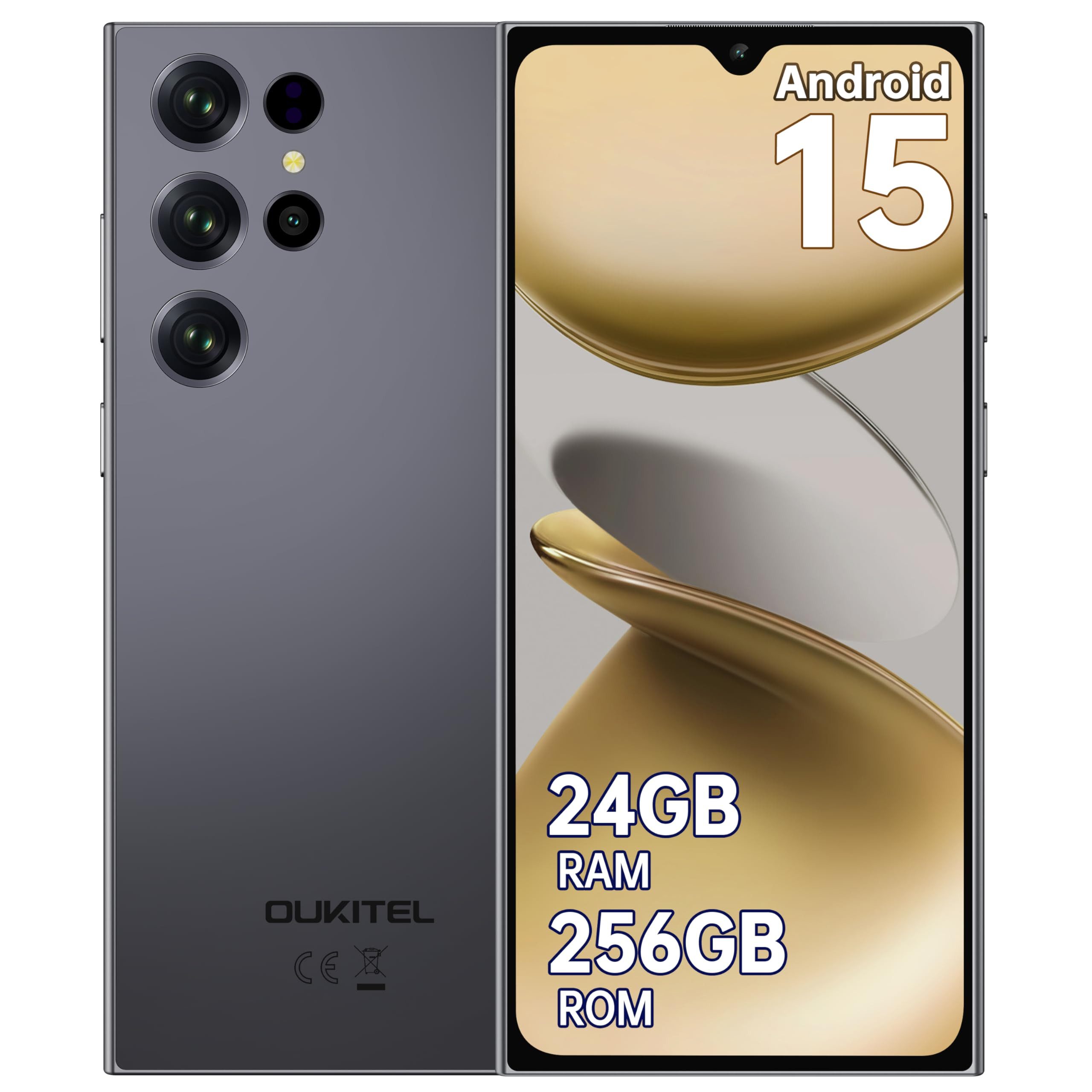 OUKITEL C61 Pro Android 15 Smartphone (17,48 cm/6.88 Zoll, 256 GB Speicherplatz, 13 MP Kamera, 5150mAh, 24(8+16)GB+256GB /1TB, 6.88" HD+ 90Hz, NFC, GPS, Face Unlock)
