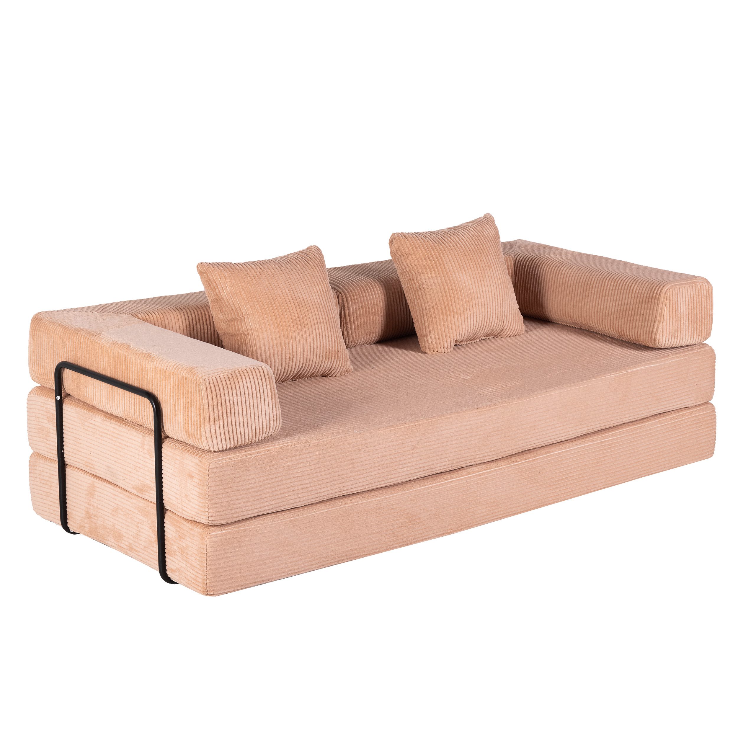 Orvane 195cm Schlafsofa, Klappbare Matratze, Modularer Loveseat