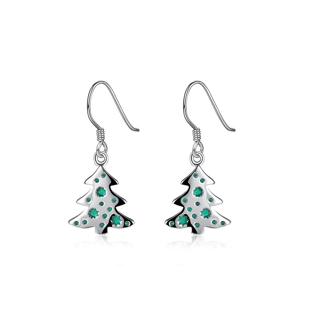 grüne Invanter Paar Einfache Ohrringe Weihnachtsbaum Ohrhänger