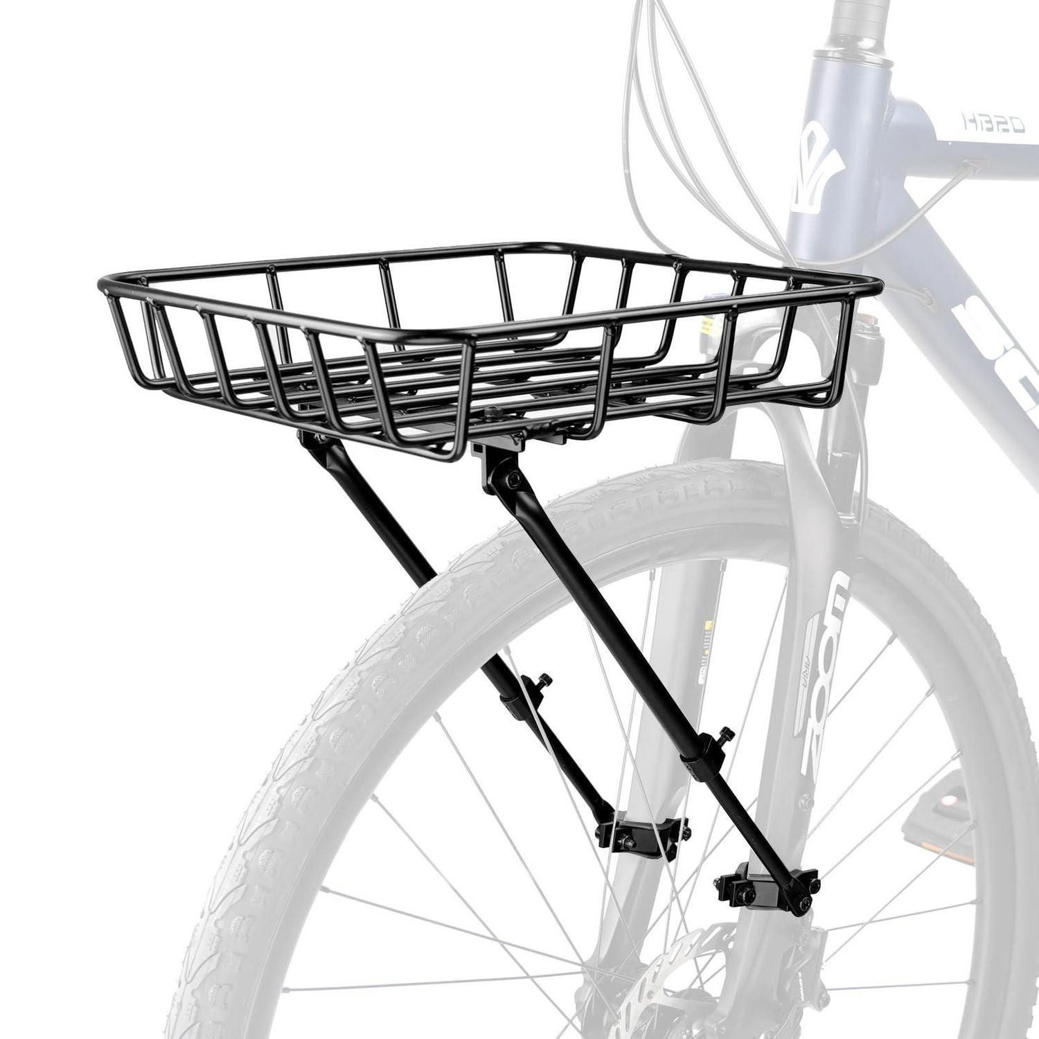 LuxusKollektion Fahrrad-Gepäckträger Fahrradkorb Vorne Aluminium Schwarz (1-St)