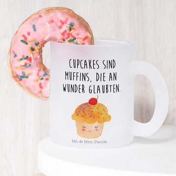 Mr. & Mrs. Panda Teeglas Cupcake - Transparent - Geschenk, Wunder, Gute Laune, Tasse, Tiere, T, Premium Glas, Außerordentliches Design