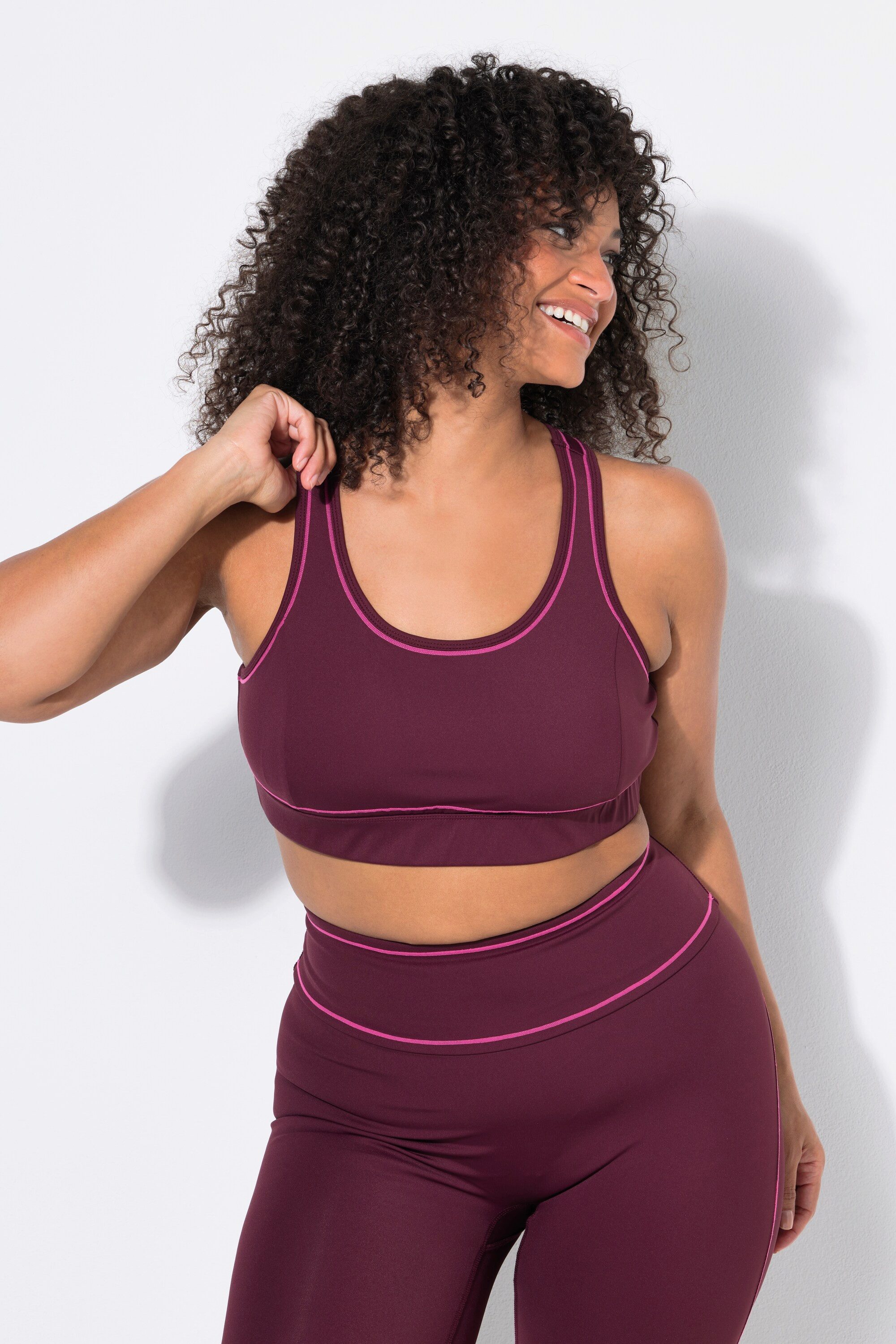 Ulla Popken Bustier Sport-Bustier Zierpaspeln Softcups Racerback