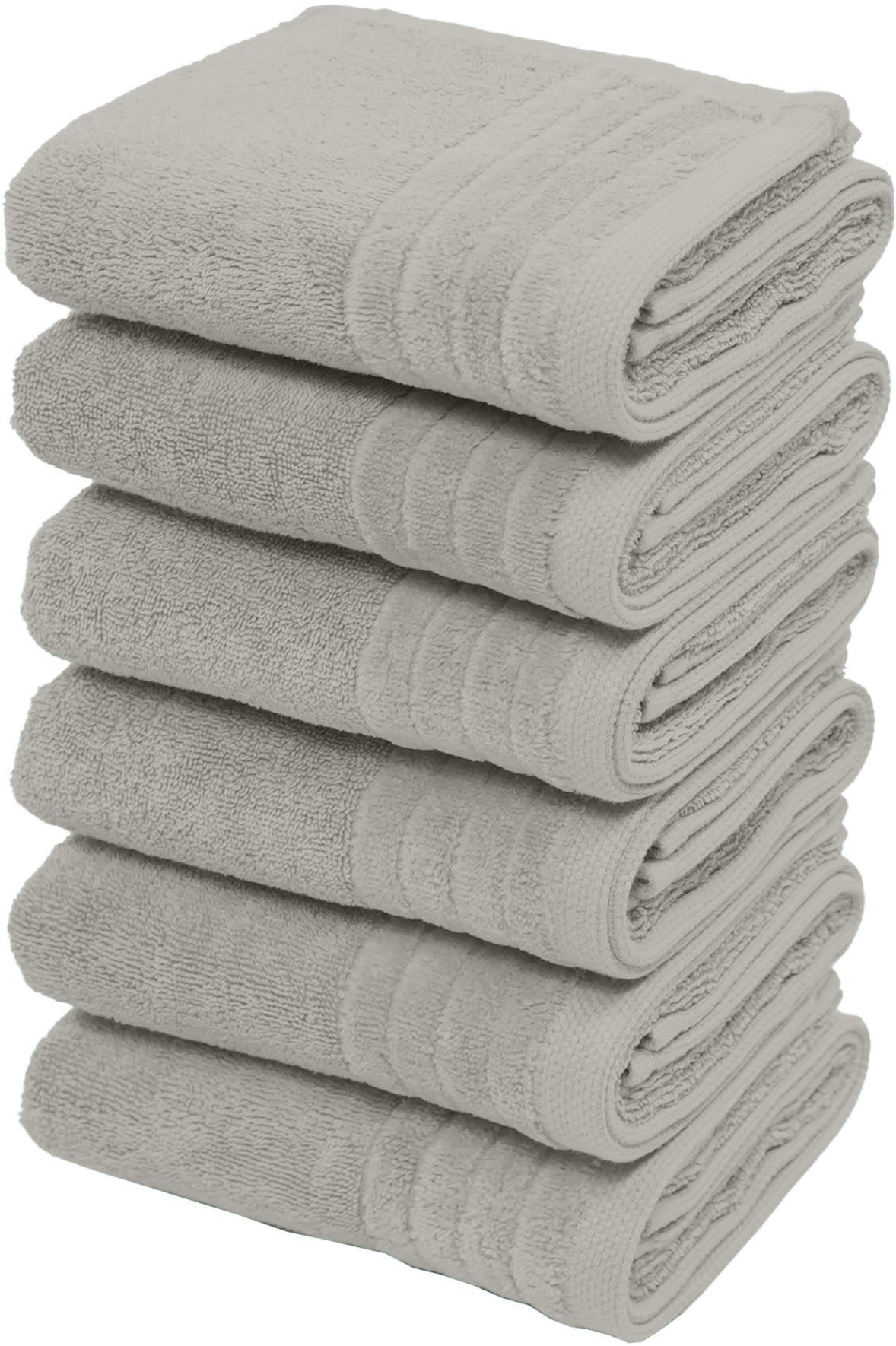 OTTO home Handtücher Sanremo Premium, Premium Handtücher, 600 gr/m², 50x100cm, Frottier (Set, 6-St), mit Bordüre, flauschig und weich, 5 Jahre Garantie