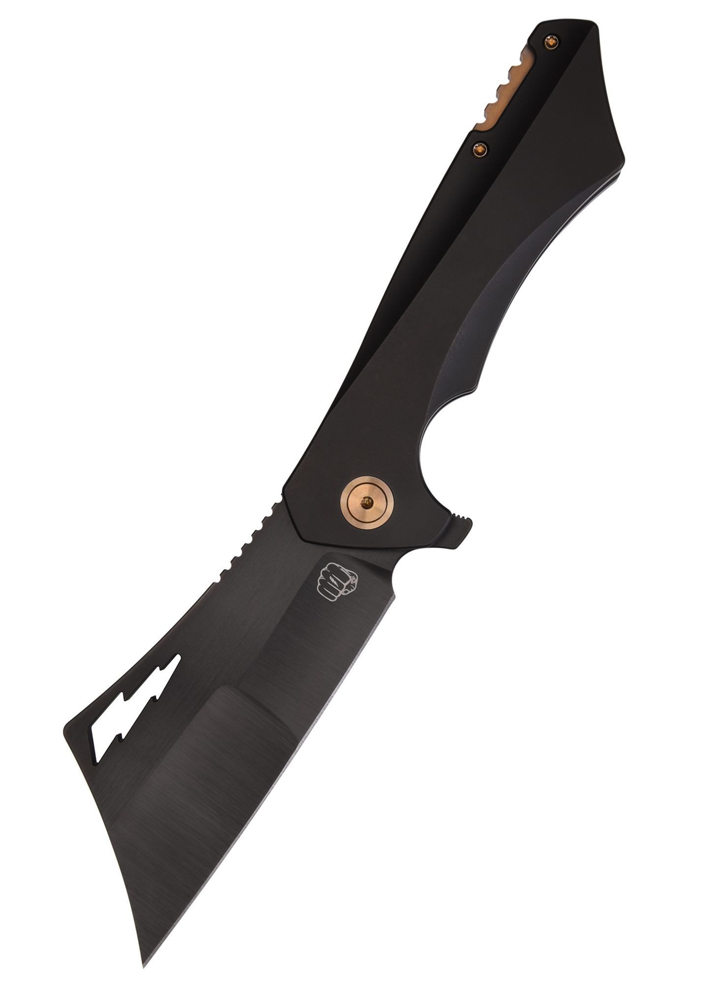 Taschenmesser SOG Taschenmesser Nemley Cleaver, Exclusive, Black PVD, Gold Ano