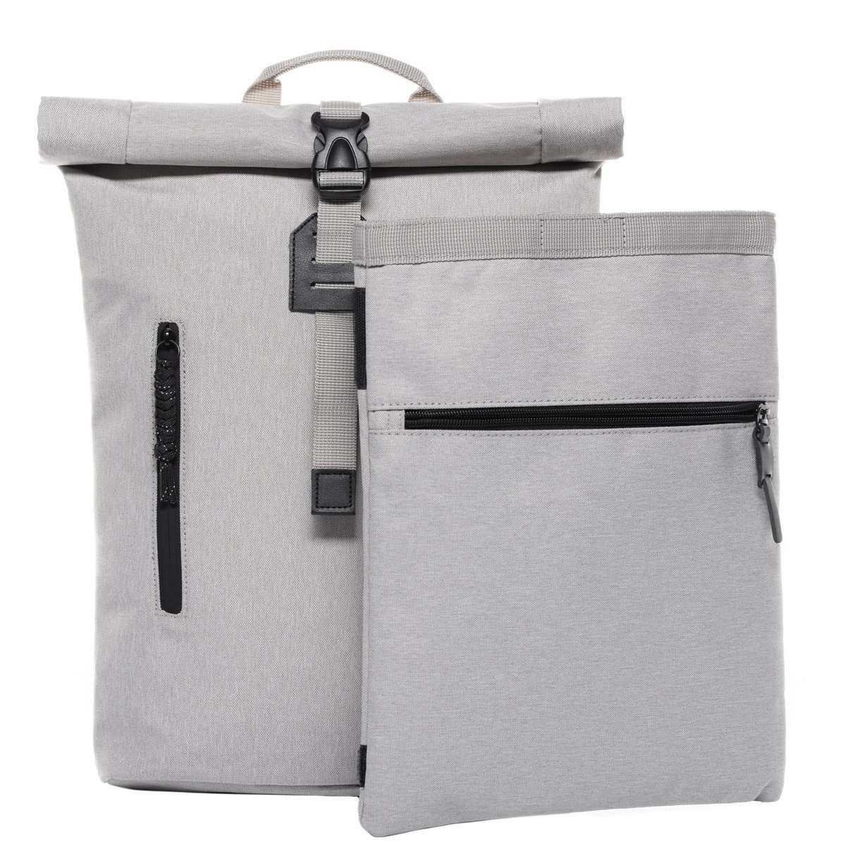 SONS OF ALOHA Rucksack RollTop Rucksack Damen schön flach extra Laptop-Hülle, City-Rucksack dünn als Fahrrad-Rucksack, Daypack für Damen, off-white