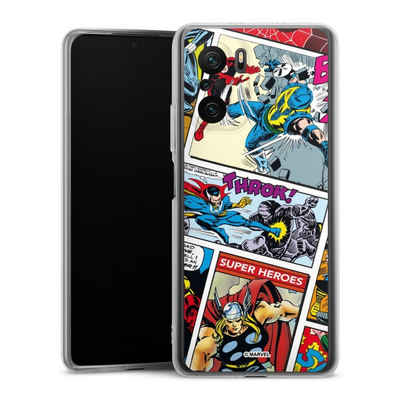 DeinDesign Handyhülle Marvel Retro Comic Blue, Xiaomi Poco F3 Silikon Hülle Bumper Case Handy Schutzhülle