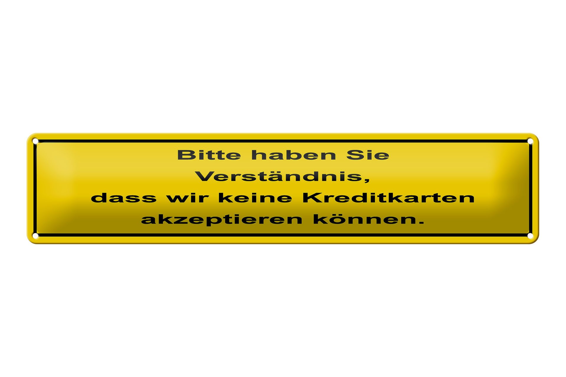 Femer GmbH Metallschild Hinweis 46x10cm Bitte haben Sie Verständnis, (1 St), gewölbte Oberfläche, abgerundete Ecken, umgeschlagene Kanten