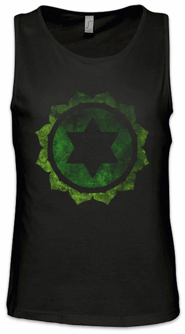 Urban Backwoods Tanktop Chakra Anahata Ärmelloses T-Shirt Herz Herzchakra zwölf Blätter Mystik Mystic Esoterik Chakren Esoterisch