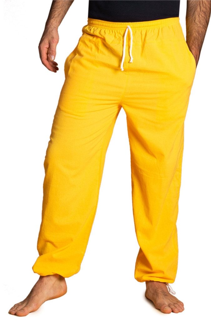 PANASIAM Stoffhose Sommerhose aus Baumwolle - blickdicht - leichte Freizeithose - Unisex Baumwollhose Damen & Herren - Schlupfhose f. Alltag Urlaub Homeoffice