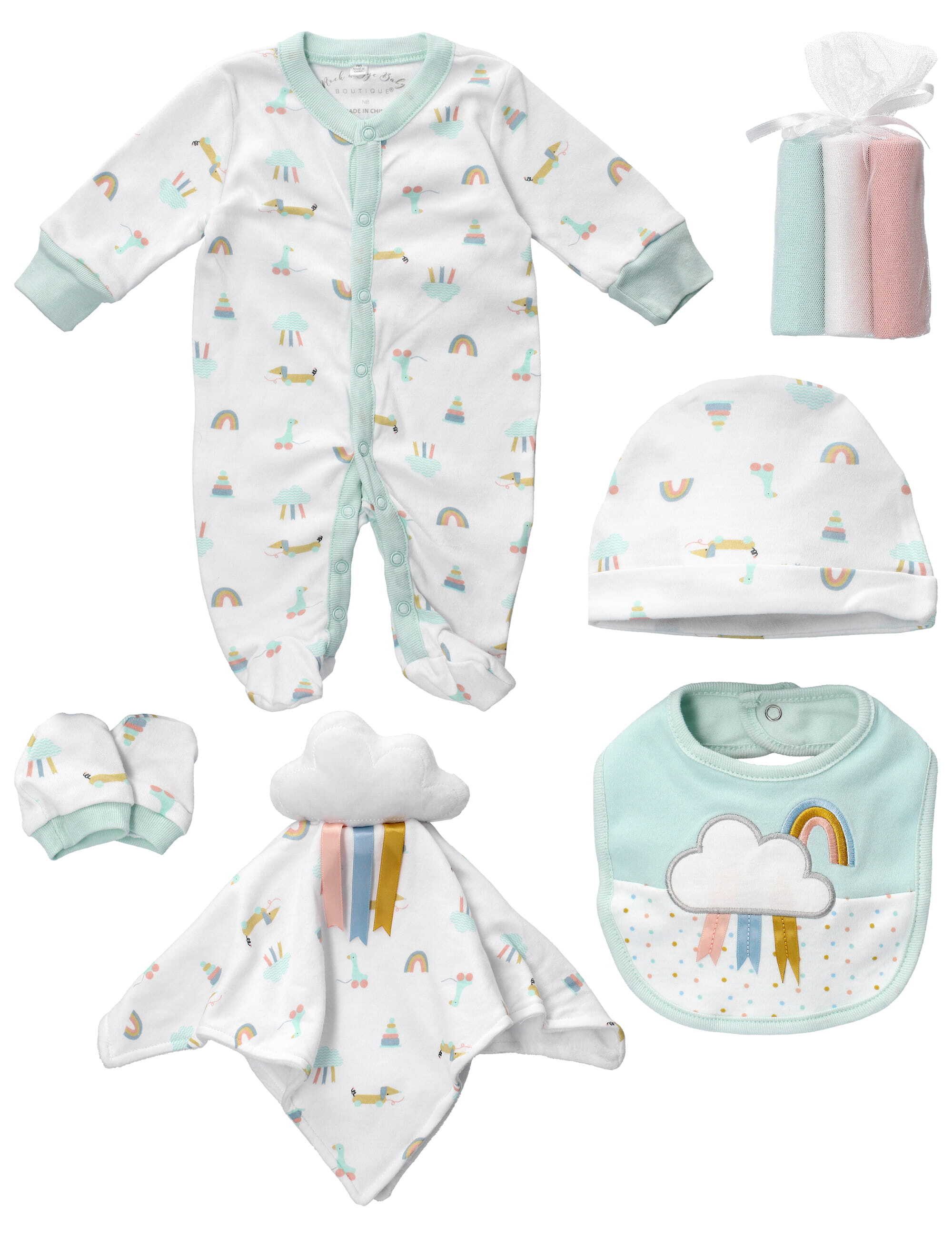 Rock a Bye Baby Boutique Erstausstattungspaket Set Regenbogen (Set, 1-tlg., 8 Teile)